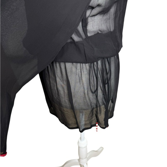Monique Leshman Black Red Graphic Long Sleeve Swim Coverup medium - Picture 7 of 14
